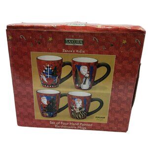 Zulauf Designs The Sakura Table Santa's Gifts Coffee Mugs Hand Painted Christmas